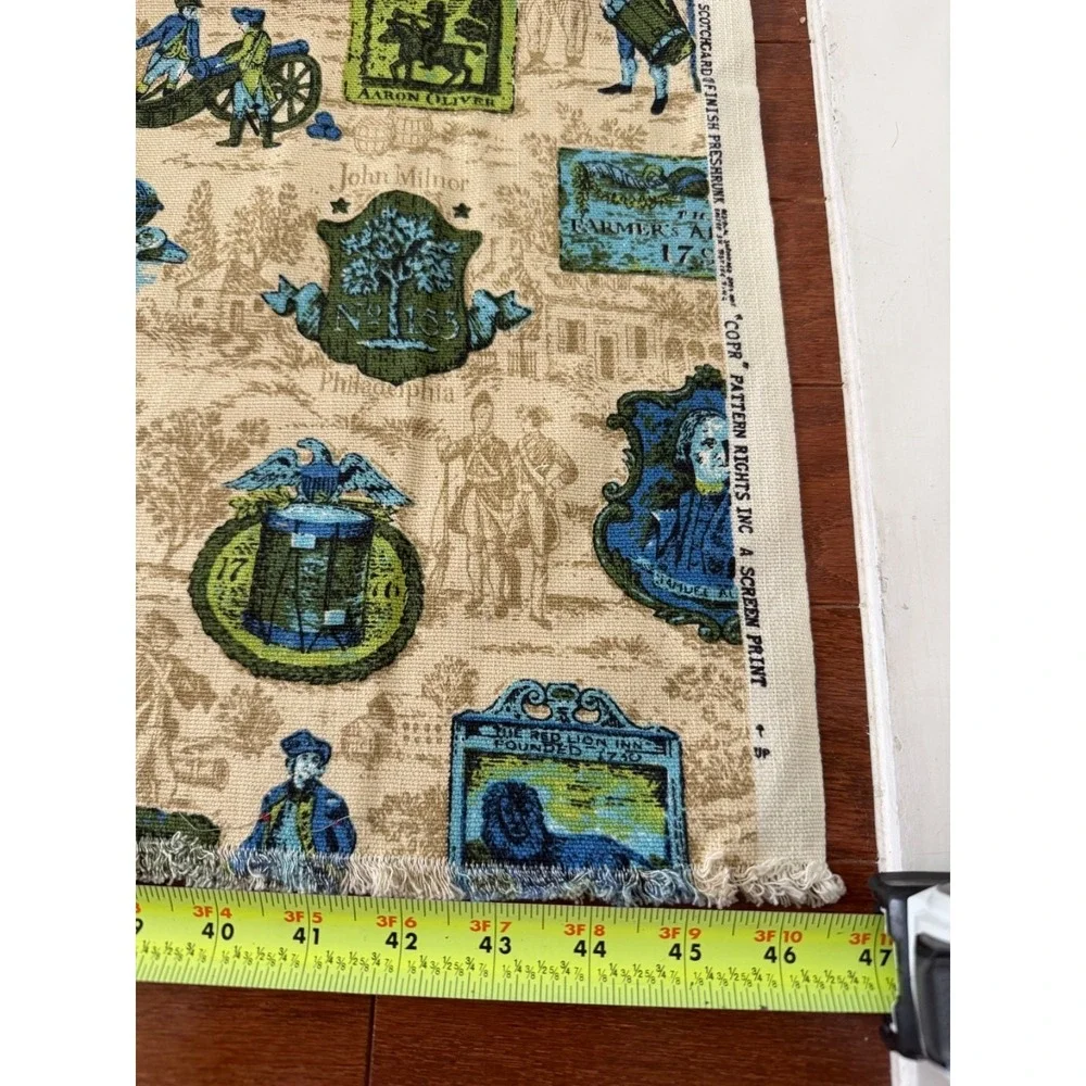 Vintage Fabric Colonial America COPR Upholstry 45